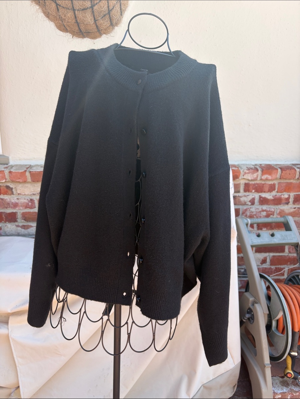 Classic Black Button-Up Cardigan